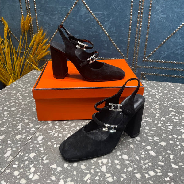 HM Jackie 80 Pump Black Suede 962923