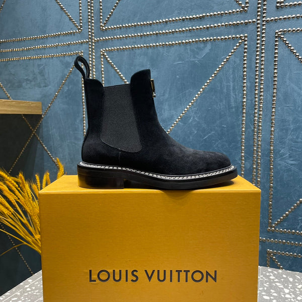 LV Beaubourg Ankle Boots Black Suede
