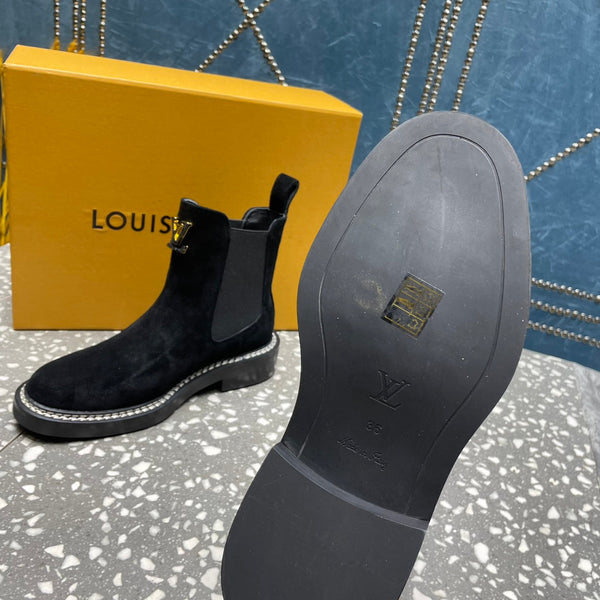 LV Beaubourg Ankle Boots Black Suede