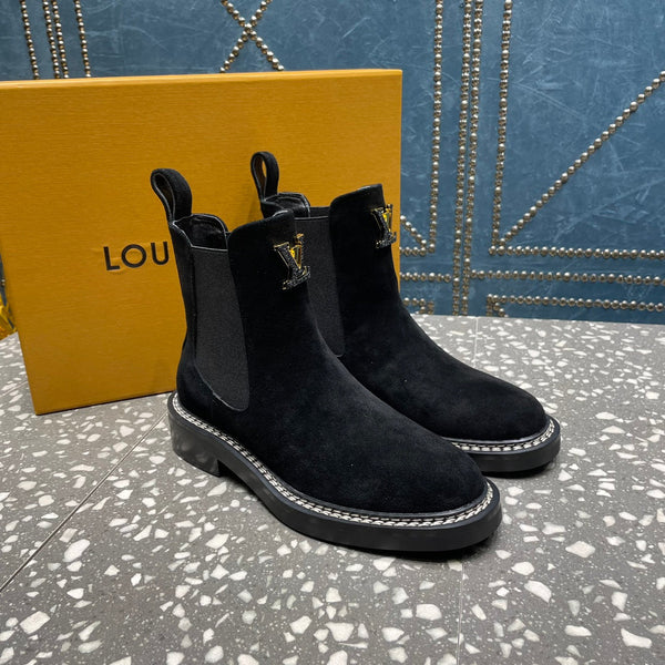LV Beaubourg Ankle Boots Black Suede