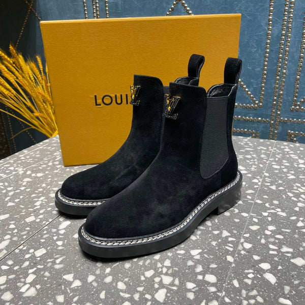 LV Beaubourg Ankle Boots Black Suede