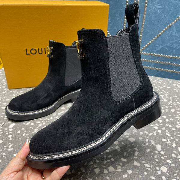 LV Beaubourg Ankle Boots Black Suede