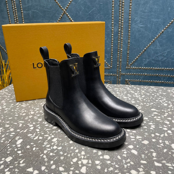 LV Beaubourg Ankle Boots Black Calfskin