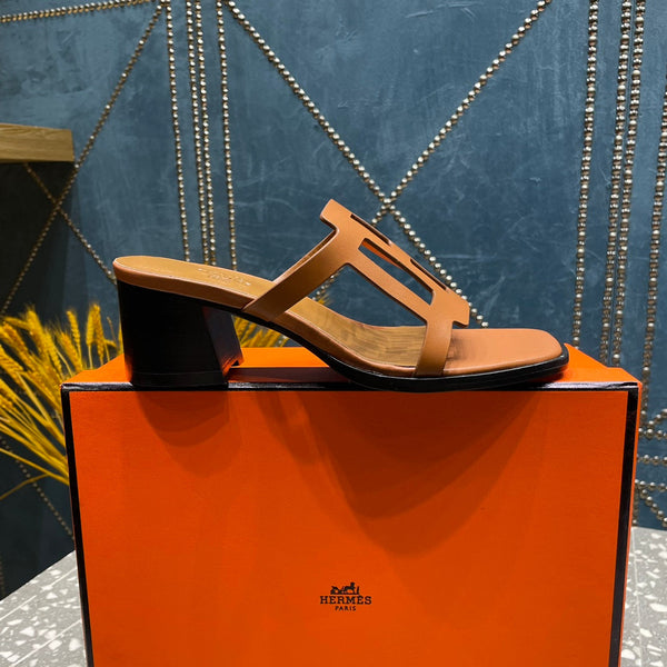 HM Lzzy 50 Sandal Brown Orange Lambskin 962947