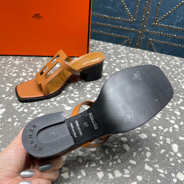 HM Lzzy 50 Sandal Brown Orange Lambskin 962947