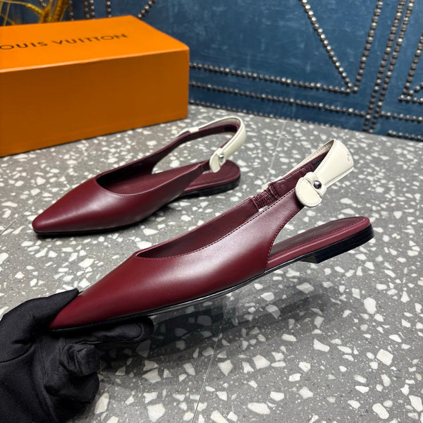 HM Slingback Flats Red Cowhide 350959