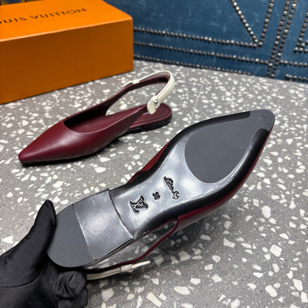 HM Slingback Flats Red Cowhide 350959