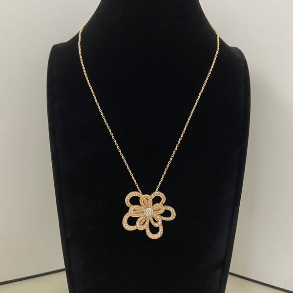 Pendentif Collier Double Fleur VCA Tout Diamants