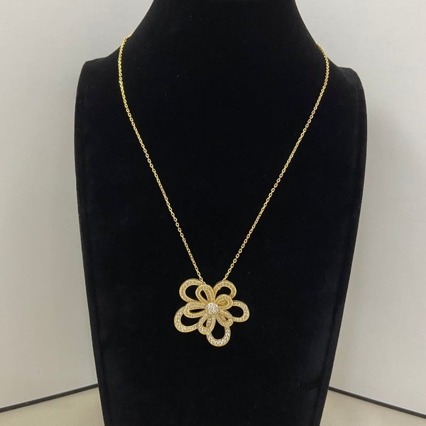 Pendentif Collier Double Fleur VCA Tout Diamants
