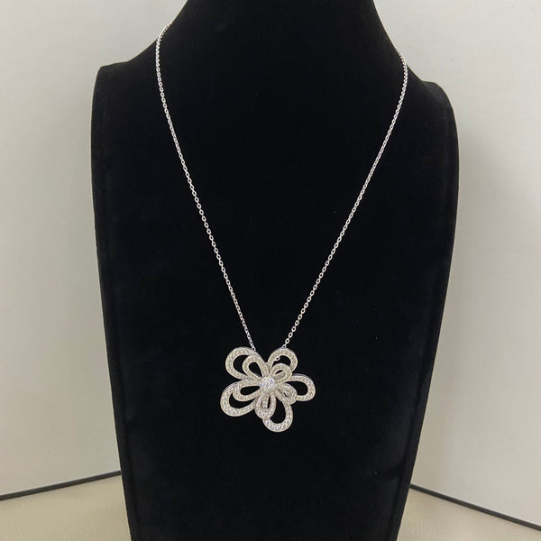 Pendentif Collier Double Fleur VCA Tout Diamants