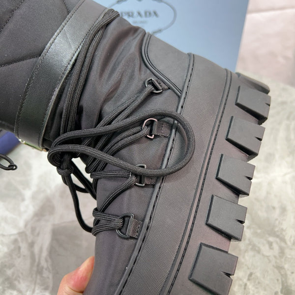 PRA Logo-Plaque Snow Boots With Pouch Black Recycled Polyamide Cowhide 454742