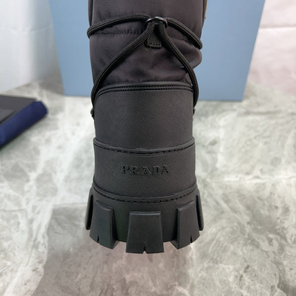 PRA Logo-Plaque Snow Boots Black Recycled Polyamide Cowhide 454745