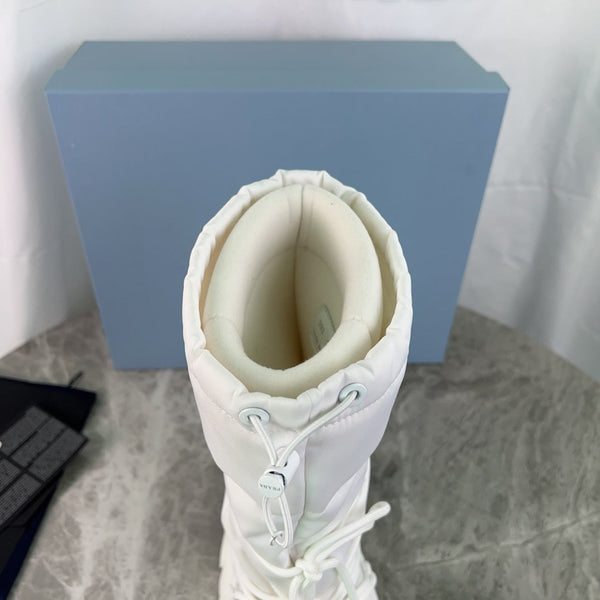 PRA Moon Boots White Recycled Nylon & Cowhide 454737