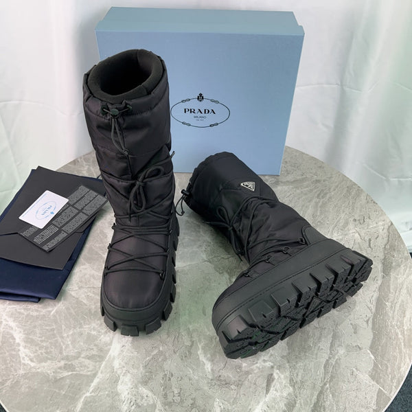 PRA Moon Boots Black Recycled Nylon & Cowhide 454739