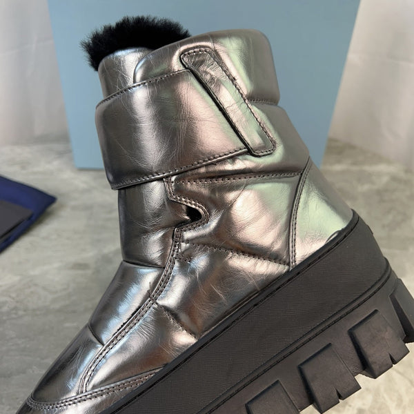 PRA 25s Boots Sliver Black With Fur Soft Cowhide 454750