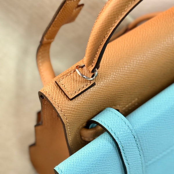 Sac HM Kelly Doll 18cm Rose clair Cuir Epsom 284562