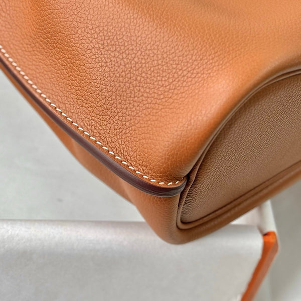 HM So Kelly Shoulder Bag 22cm Tan Brown Cowhide 284535