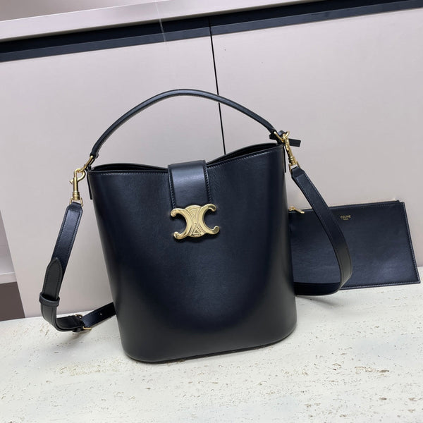 BORSA LOUISE MEDIA 28 IN PELLE DI VITELLO LISCIA NERA