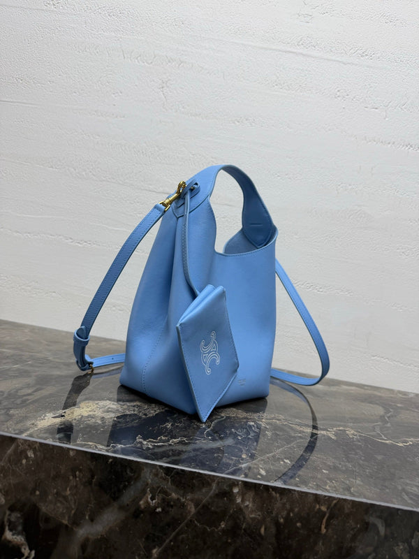 CL Small Hobo Blue Supple Smooth Calfskin