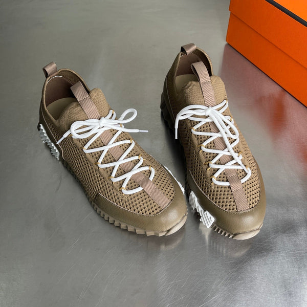 HM Men's 25 Lift Sneaker Olive Green Mesh Calfskin 703768