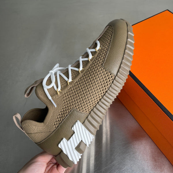 HM Men's 25 Lift Sneaker Olive Green Mesh Calfskin 703768