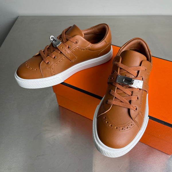 Sneaker da uomo HM Day in pelle di agnello marrone 703794