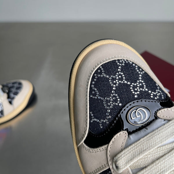 GG Men's Screener Mules Black Suede Denim 722595