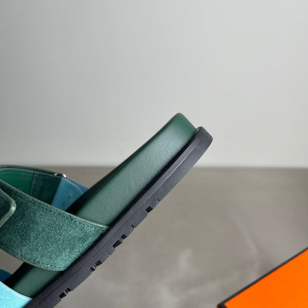 HM Men's Chypre Sandals Blue Green Suede 741432