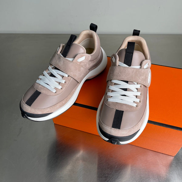 Sneaker Loop da uomo HM in pelle di vitello scamosciata beige 741459