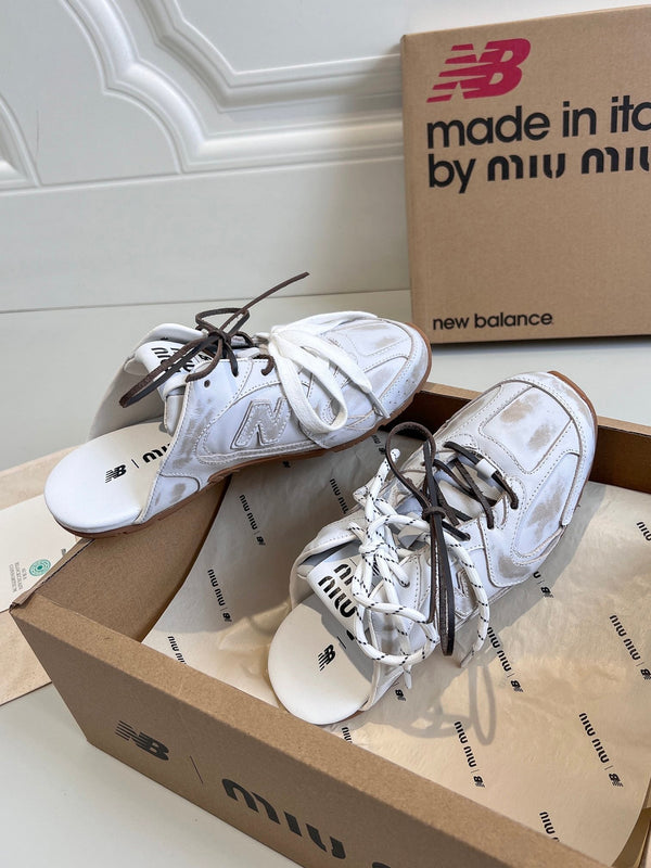 Miu x NB 530 SL Mules White Leather 642518