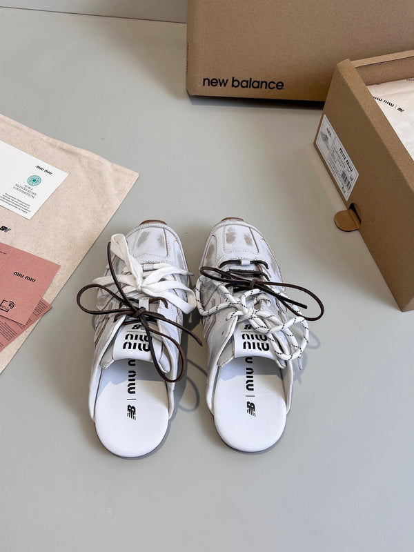 Miu x NB 530 SL Mules White Leather 642518