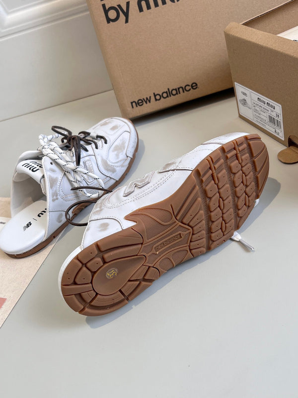 Miu x NB 530 SL Mules White Leather 642518