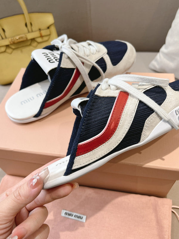 Miu x NB 530 SL Mules Black Grey Mesh Suede 642507