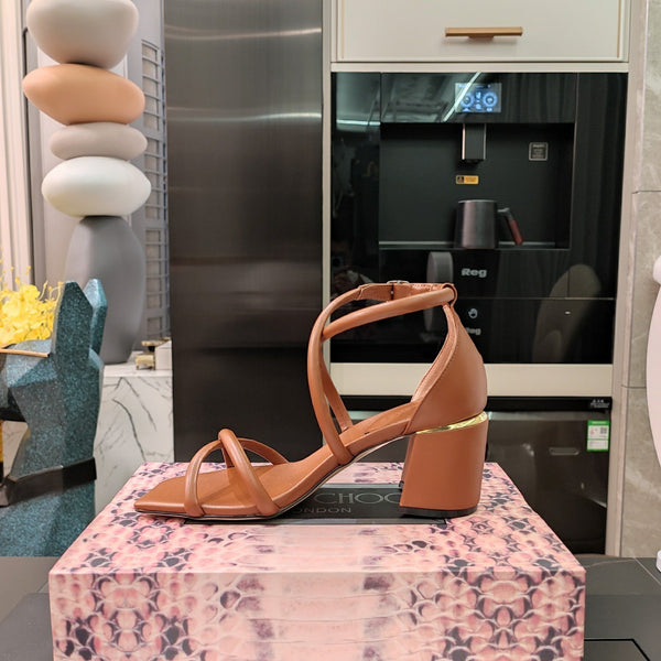 Jimmy 25 Sandal Heels Brown Cowhide 240088