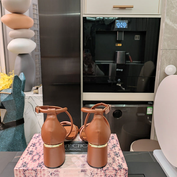 Jimmy 25 Sandal Heels Brown Cowhide 240088