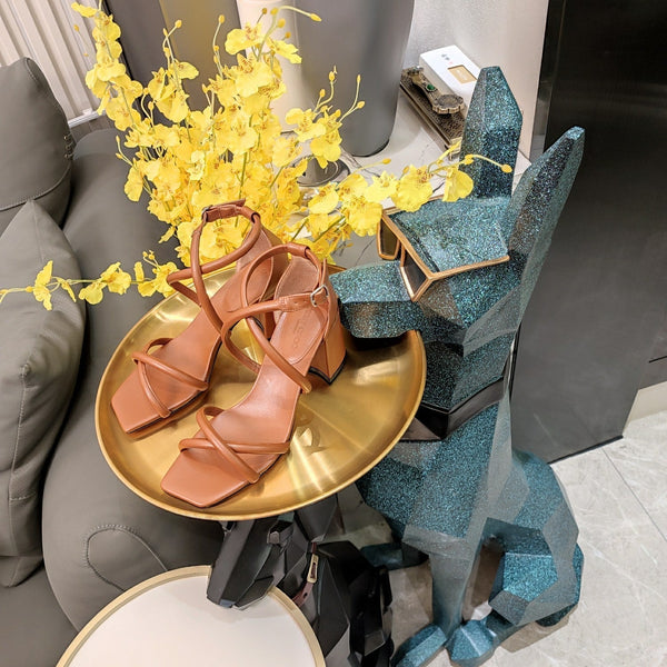 Jimmy 25 Sandal Heels Brown Cowhide 240088