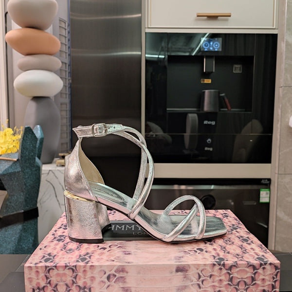 Jimmy 25 Sandal Heels Silver Cowhide 240089