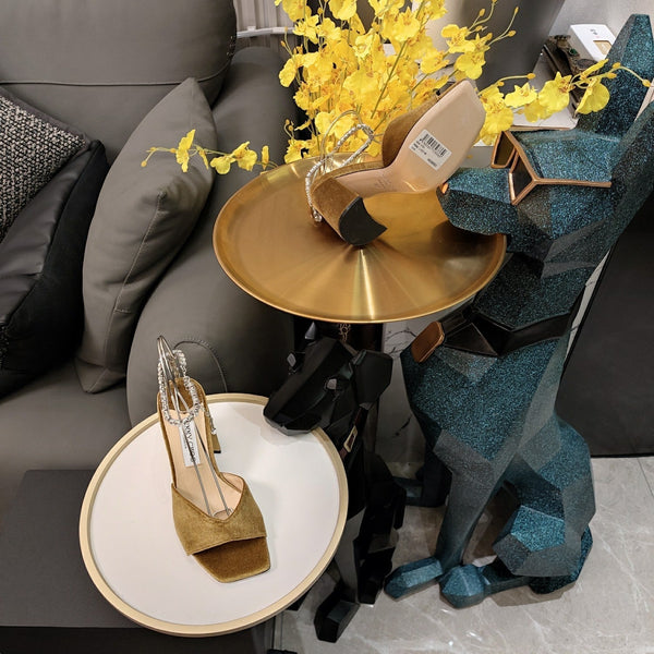 Jimmy 25 Saeda 85mm Sandals Corn Yellow Velvet 240085