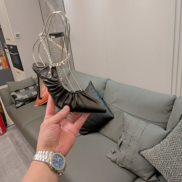 Jimmy 25 Slingback Pump Black Sheepskin 240091