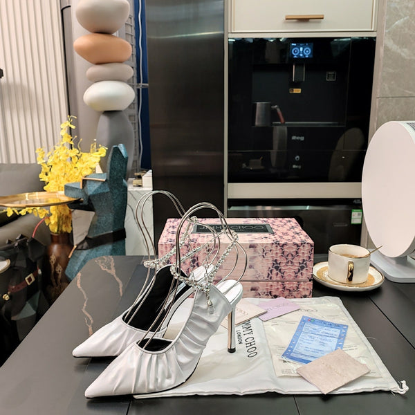 Jimmy 25 Slingback Pump White Sheepskin 240092