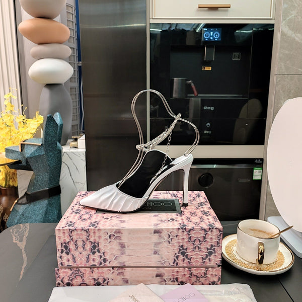 Jimmy 25 Slingback Pump White Sheepskin 240092