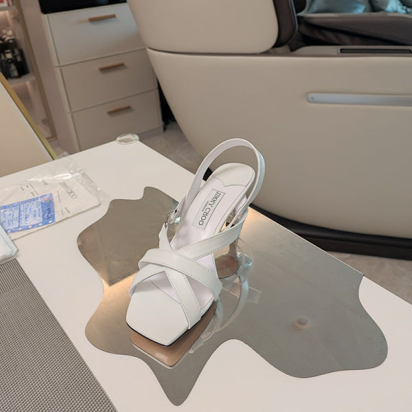 Jimmy 25 Jess Sandals White Leather 240097