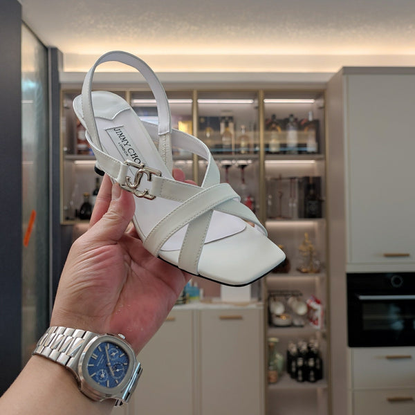 Jimmy 25 Jess Sandals White Leather 240097