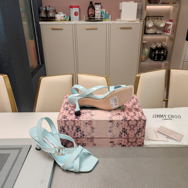 Jimmy 25 Jess Sandals Baby Blue Patent Leather 240099