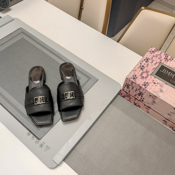 Jimmy 25 Slippers Black Nappa Leather 240101