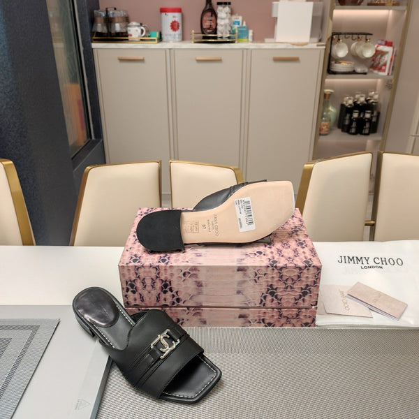 Jimmy 25 Slippers Black Nappa Leather 240101