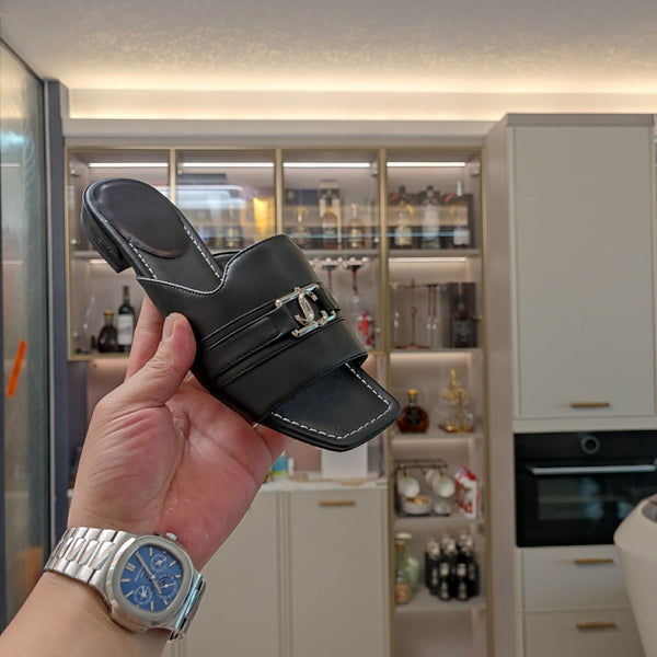 Jimmy 25 Slippers Black Nappa Leather 240101