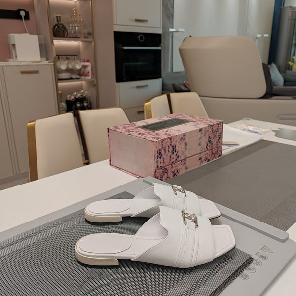 Jimmy 25 Slippers White Nappa Leather 240102