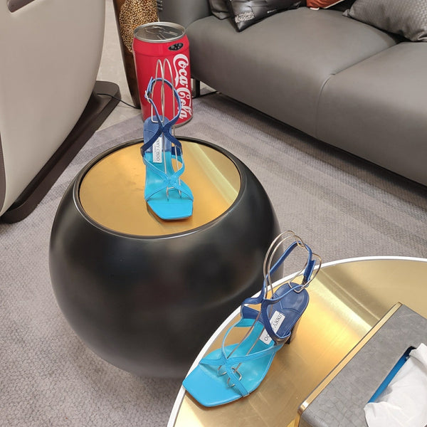 Jimmy 25 Azie Colorblock Sandal 11CM NCS Blue Calfskin 240111