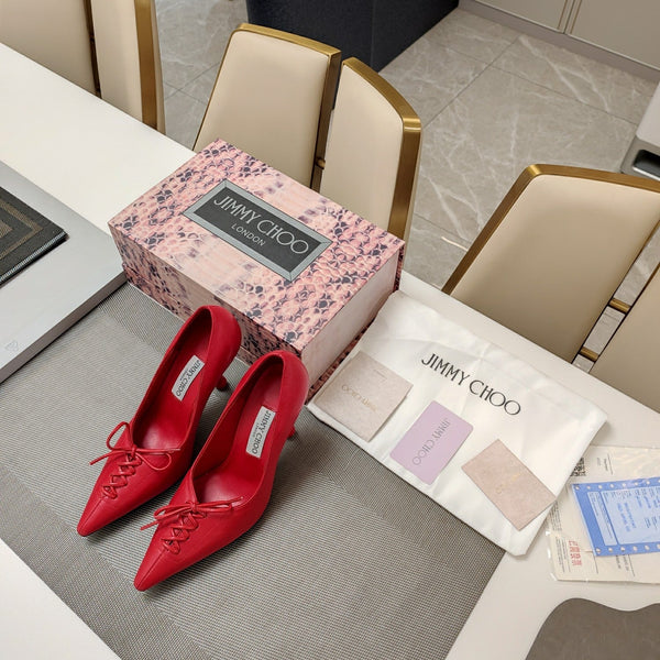 Jimmy 25 Pump High Heels Red Cowhide 240003